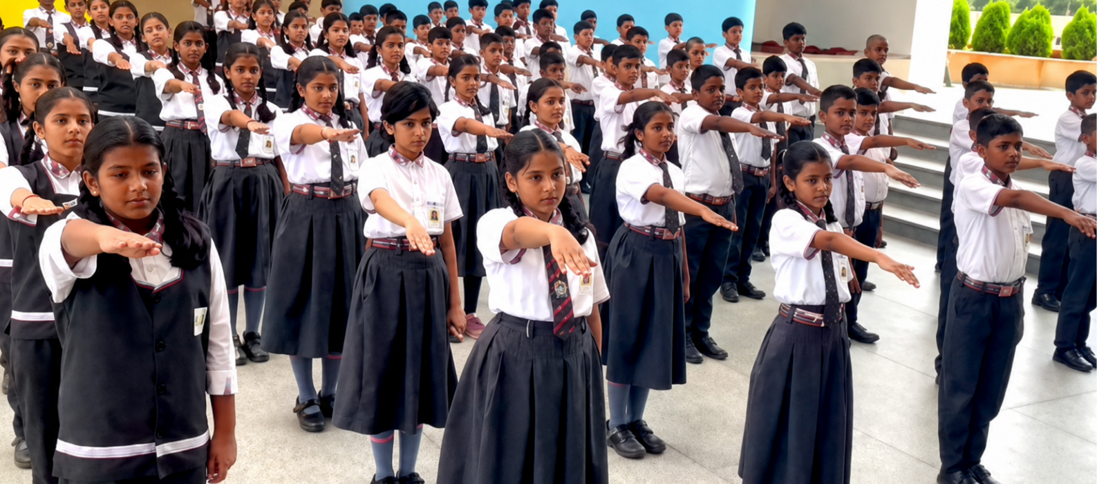 Students in school uniform