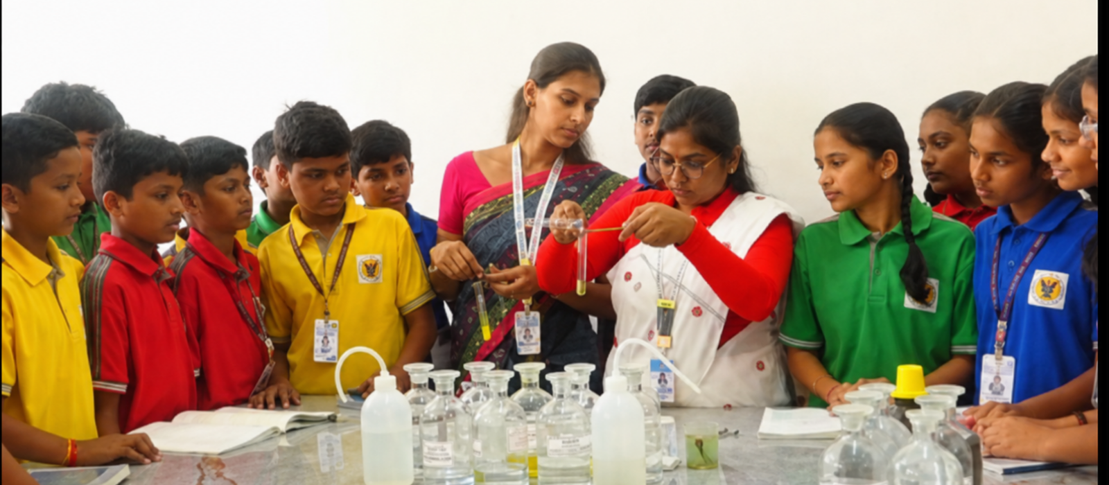 Students in science lab